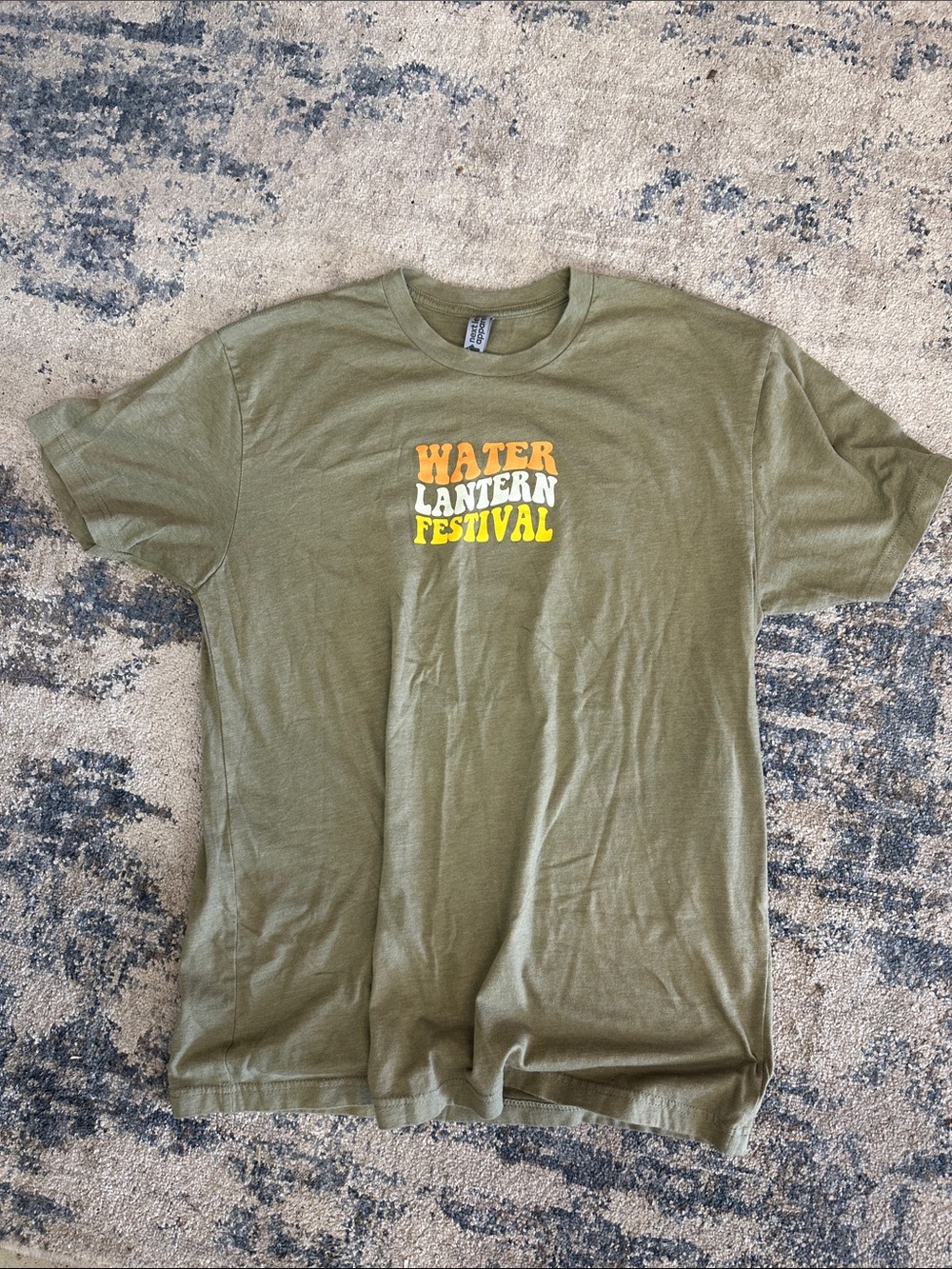 Next Level Apparel Olive Green "Water Lantern Festival" Short Sleeve Tee